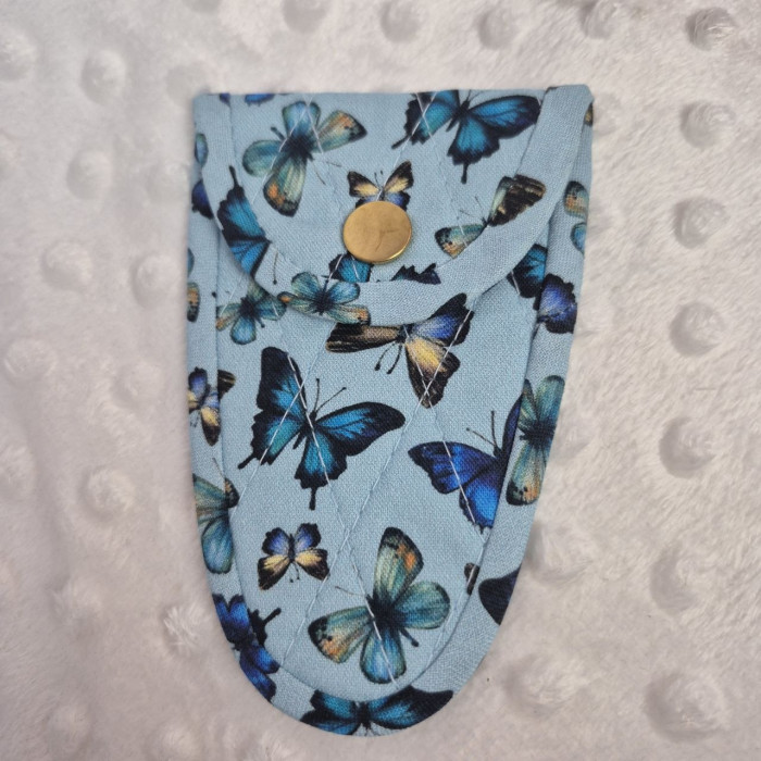 Чохол для ножиць Hand Made з бавовни з принтом Блакитні метелики