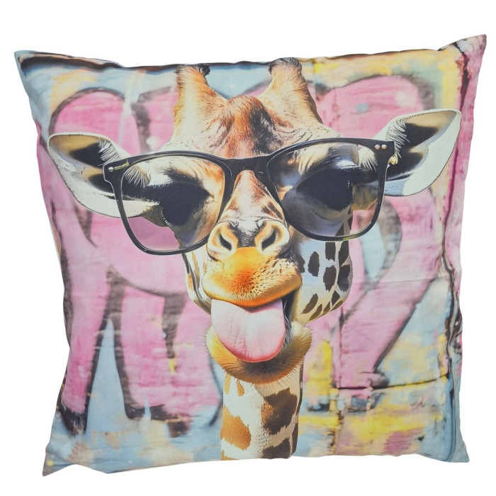 Подушка декоративна 45×45 см Жираф у чорних окулярах Street Style