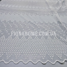 Тюль сітка вишивка біла ромбики 300 см 