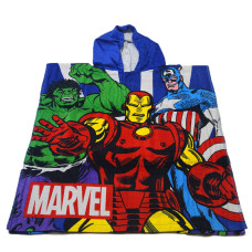 Дитяче пончо-рушник Marvel з капюшоном 60×60 см, 100% бавовна Дитяче пончо-рушник Marvel з капюшоном 60×60 см, 100% бавовна
